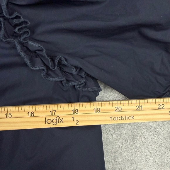 Sundays Black Ruffle Puff Sleeve Button Up Blouse Top Women's Size S Coquette - Picture 4 of 5